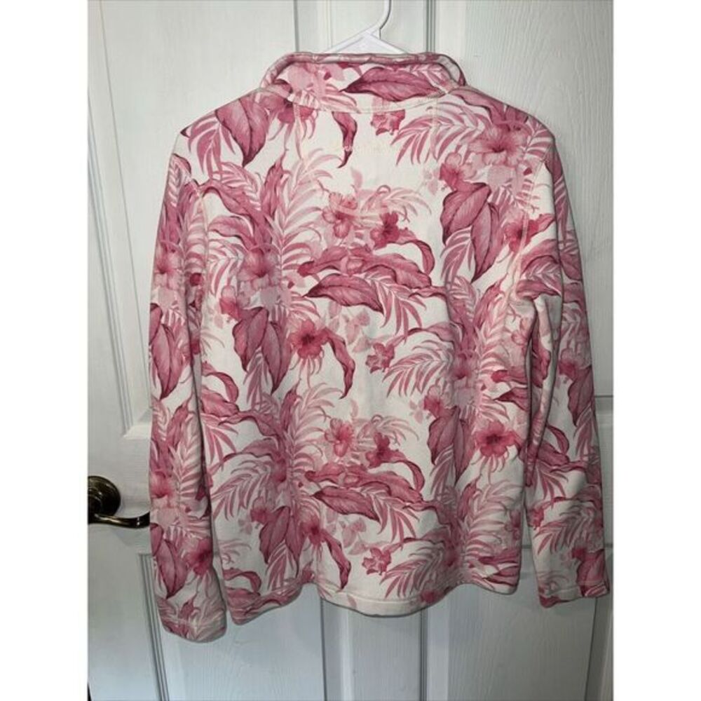 Tommy Bahama Pink Tropical Floral 1/4 Zip Up Pullover Jacket Women's Size Small‎ - Picture 3 of 7
